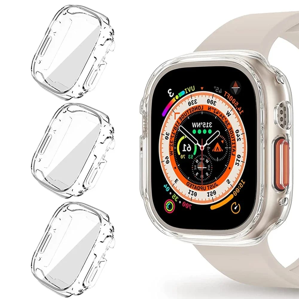 Cover trasparente per Apple Watch Custodia 45MM 41MM 49MM 44MM 40MM 42MM Protezione schermo Apple Watch Series 3 4 5 6 SE 7 8 Ultra