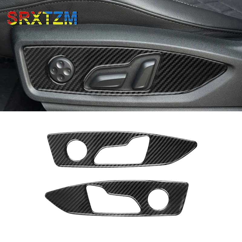 For Audi Q5 2018 2019 2020 2021 2022 Carbon Fiber Adjustment Panel Decorative Cover Interior Decoration Auto Accessories Sti