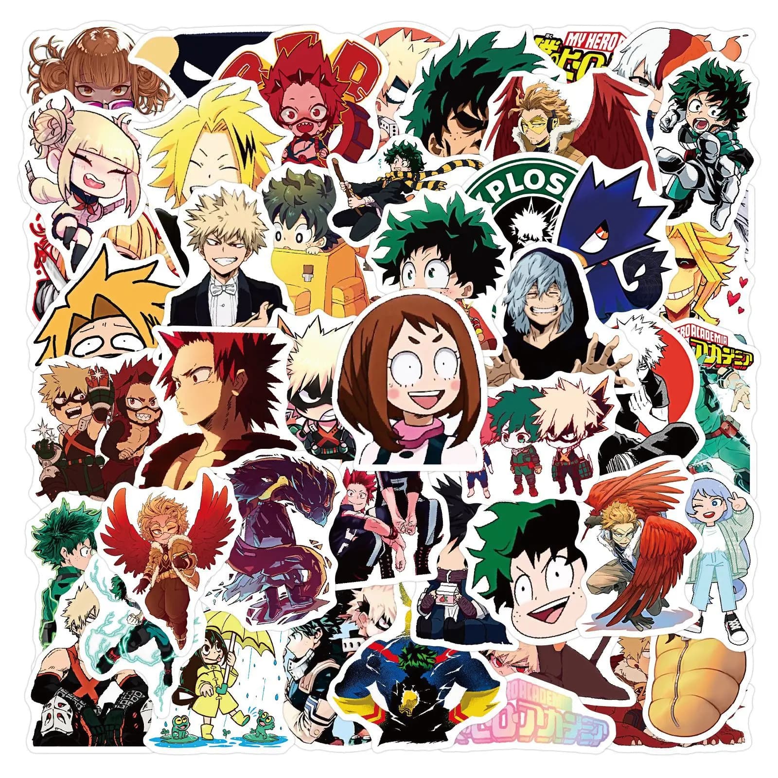 Set di 50 Adesivi My Hero Academia, Decalcomanie Impermeabili Fai-da-Te per Skateboard, Laptop, Telefono, Bagagli, Quaderni, Frigorifero