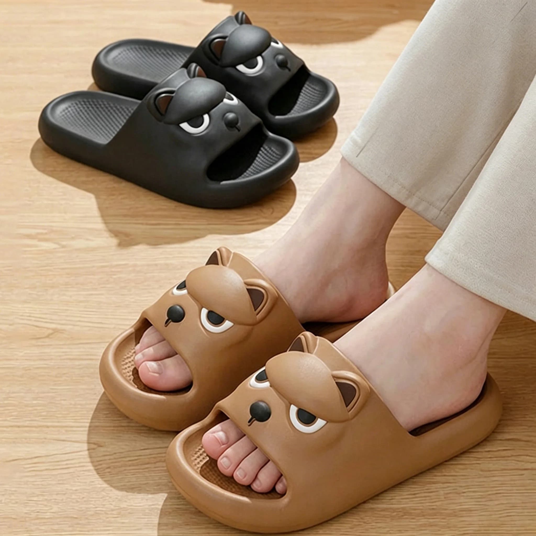 Ciabatte con plateau in EVA a suola morbida con design a cartone animato, da donna, per coppie, estive, da casa, da interno, da spiaggia, comode, tipo Cloud Slides