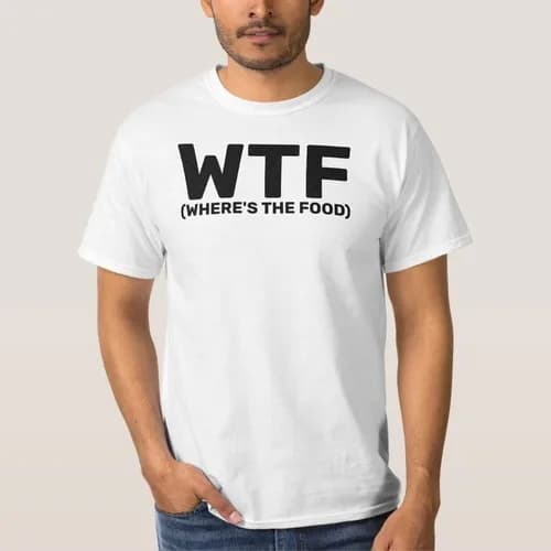 NUOVA MIGLIORE T-SHIRT IN OFFERTA WTF Where's the Food Slang Premium