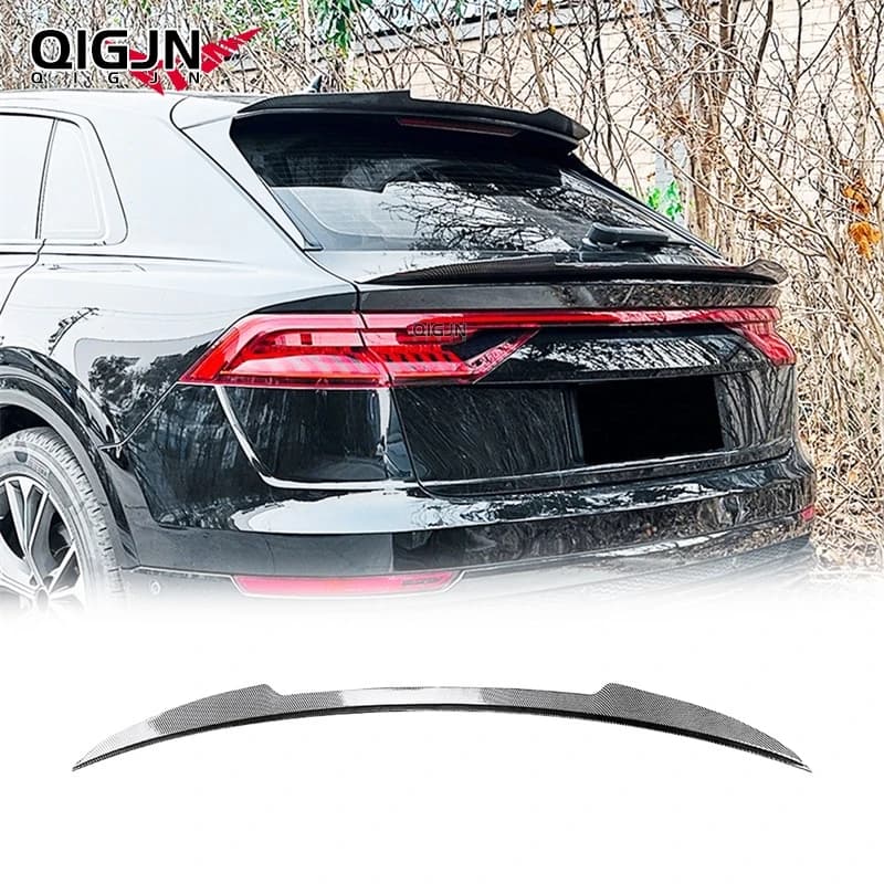 For Audi Q8 SQ8 2019+ Car Rear Spoiler Trunk Tail Wing Diffuser Splitter Body Kit