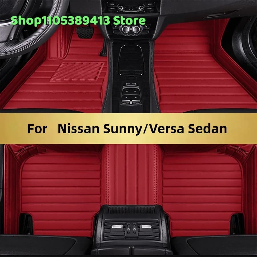 Custom Artificial Leather Car Mats for Nissan Sunny/Versa Sedan 2015 2016 2017 2018 Car Car Mat Accessories