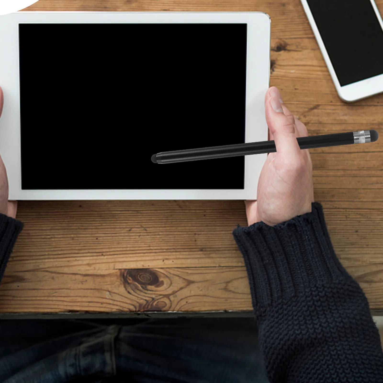 Penna Stilo Universale a Doppia Punta in Lega di Alluminio per Dispositivi Touch Screen, Scrittura e Disegno di Precisione per Tablet e Telefoni Cellulari