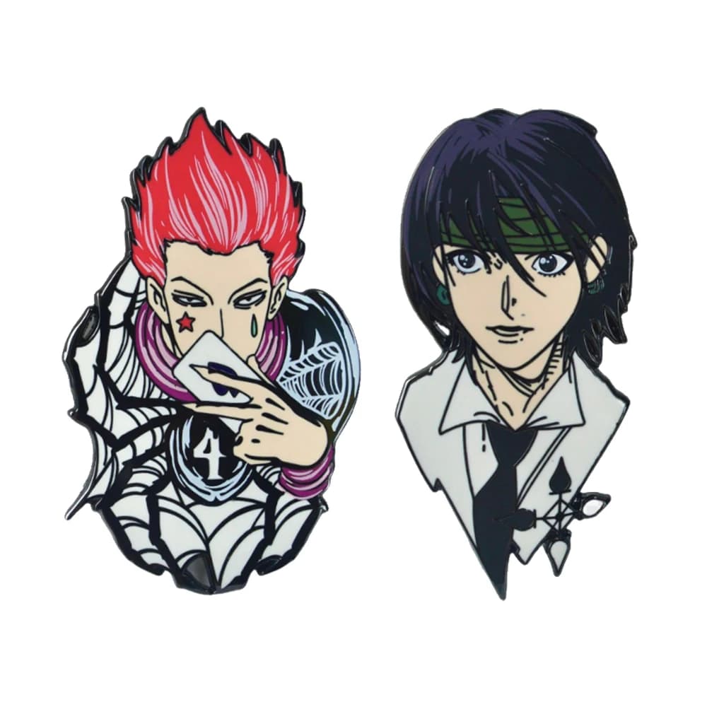Anime Hisoka Spilla smaltata Spilla da donna su vestiti Spille da bavero per zaino Manga Valigetta Distintivi Accessori per gioielli