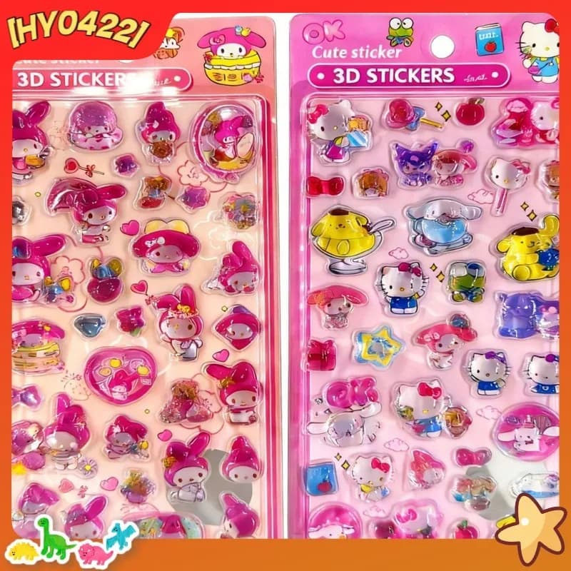 Adesivi 3D in resina cristallina con personaggi dei cartoni animati Kuromi e Melody, decorazioni carine per custodie di telefoni, notebook, laptop, fai da te, regalo per bambini