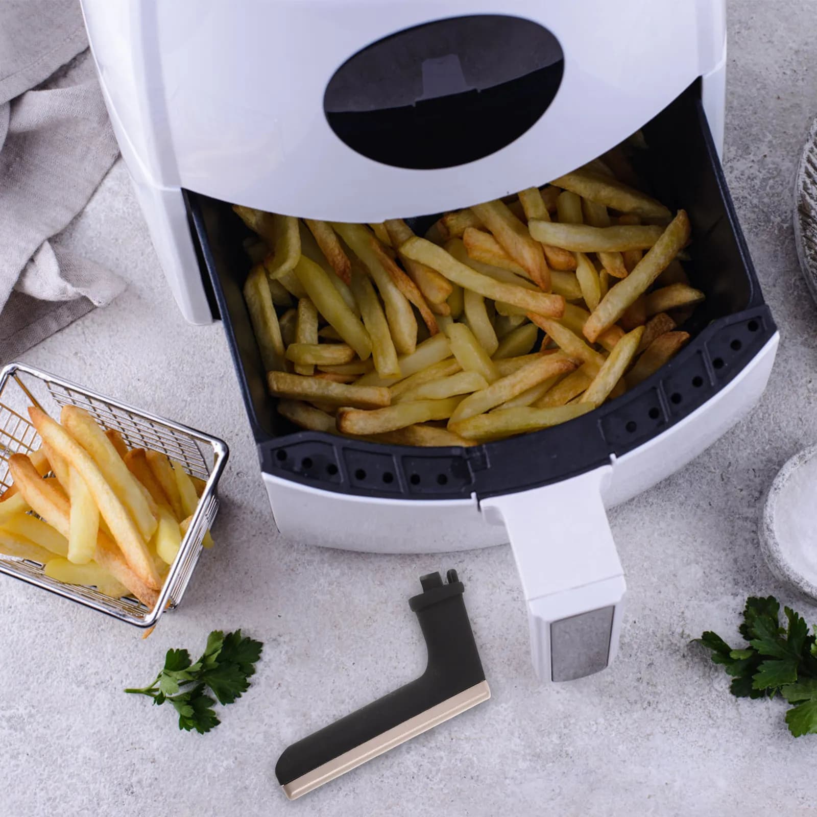 Manico di Ricambio per Friggitrice ad Aria, Ergonomico, Staccabile, Resistente alle Alte Temperature, Impugnatura Antiscivolo, Utensile da Cucina Migliorato