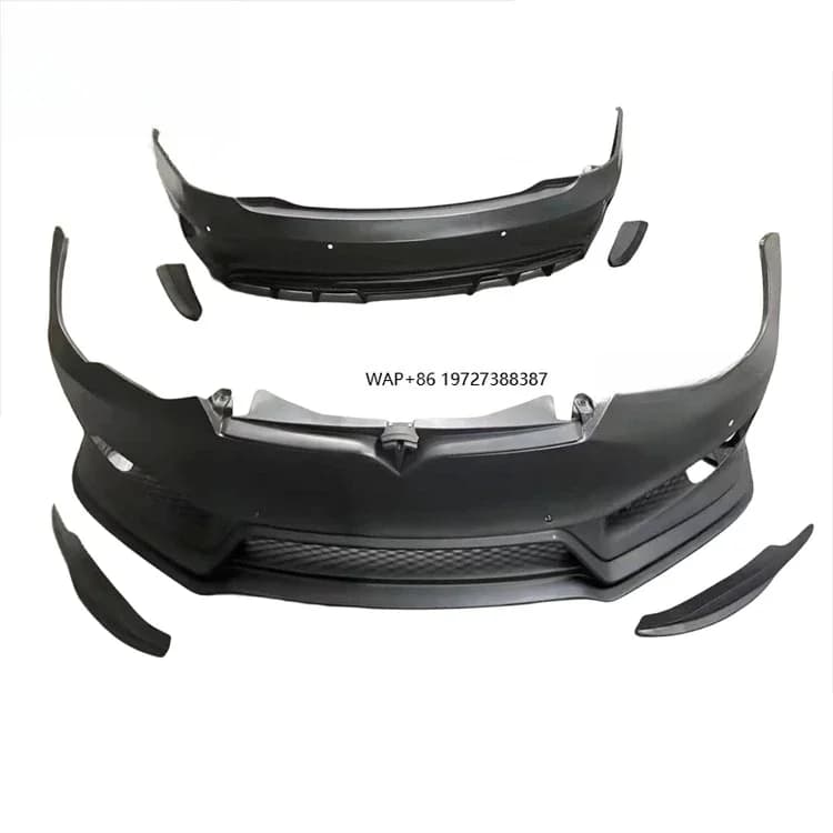 Upgraded front bumper rear bumper PD style front lip rear diffuser half carbon fiber front and rear bumper for models