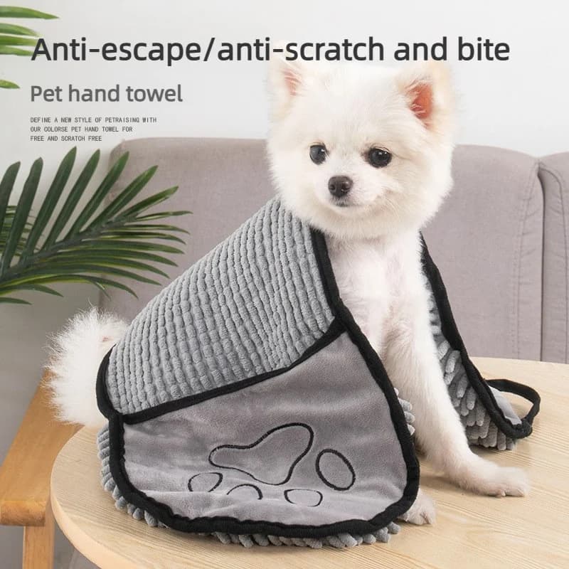 Super Absorbent Quick Dry Soft Pet Bath Towel Dog Cat Bath Robe Convenient Pet Cleaning Washcloth Pet Supplies