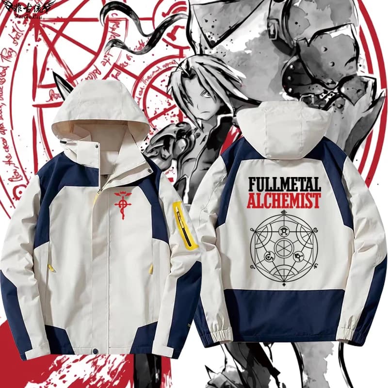 Fullmetal Alchemist Casual Jacket Unisex Polyester Fiber Standard Fit Anime Clothes Leisure Outerwear for Men And Women