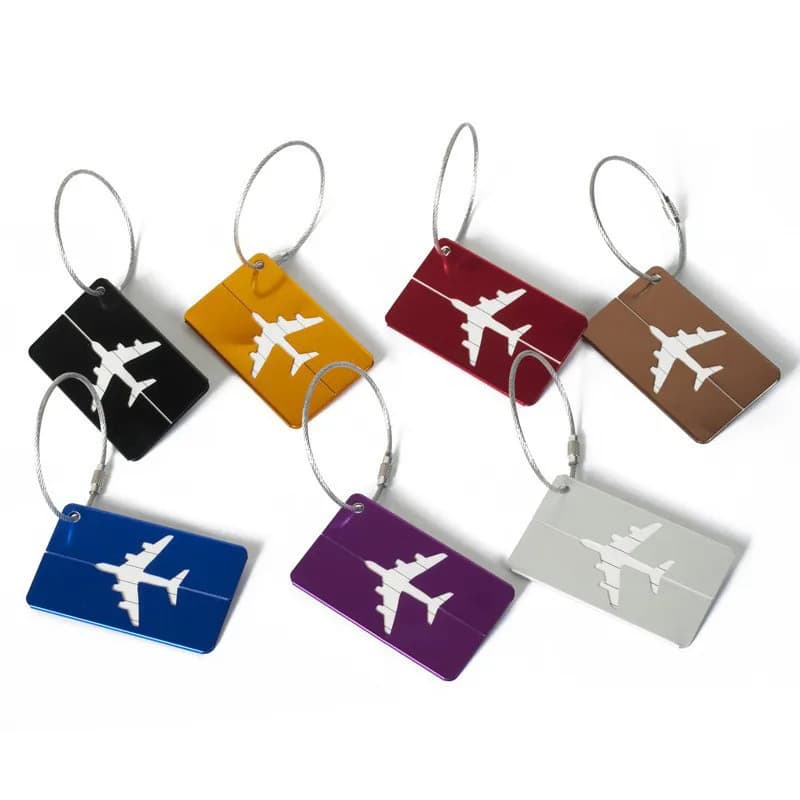 Etichetta per bagagli in alluminio Accessori da viaggio Etichette per nome per bagagli Porta etichette per indirizzo valigia personalizzato per tracolla per bagagli da viaggio