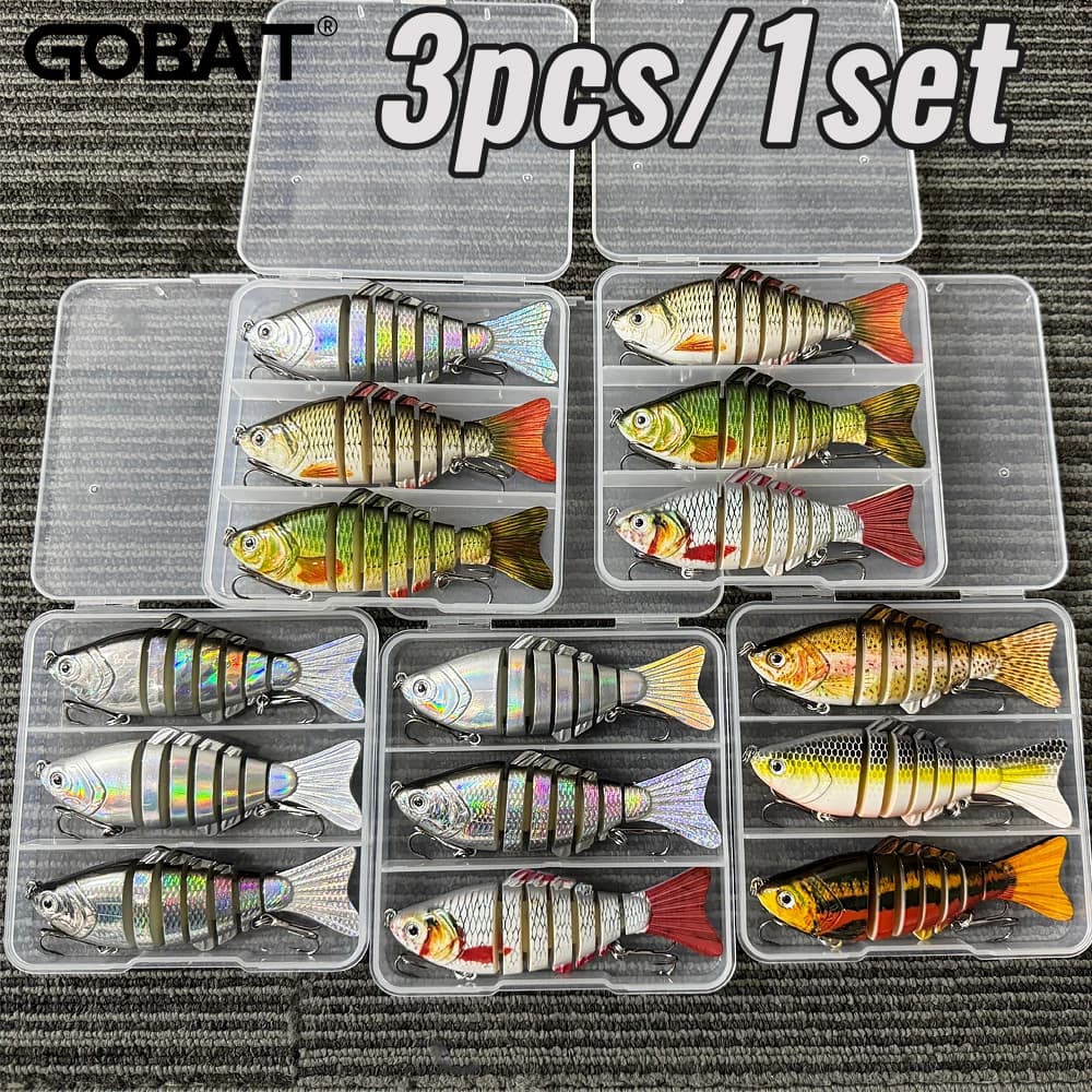 3 pz/scatola Swimbait Richiamo Kit 18g 10cm Multi Colore Comune Segmento Bionico Sonaglio Cranbait Pesca Treble Ganci Attrezzatura Da Pesca Scatola Esche