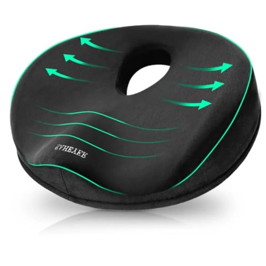 Donut Pillow for Tailbone Pain, Memory Foam Hemorrhoids Pillow for Sciatica Nerve, Sciatica Hip Coccyx Seat Cushion for Long Si