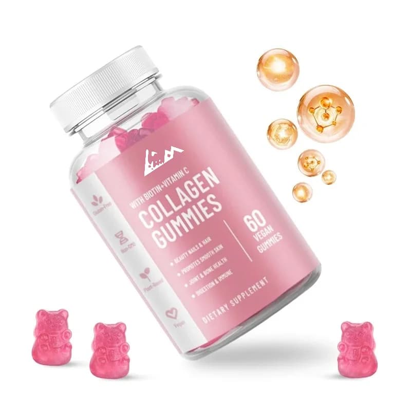 60 Collagen Gummies To Promote Collagen Production - Supplement Vitamin C, E - Support Skin, Joints, Nails