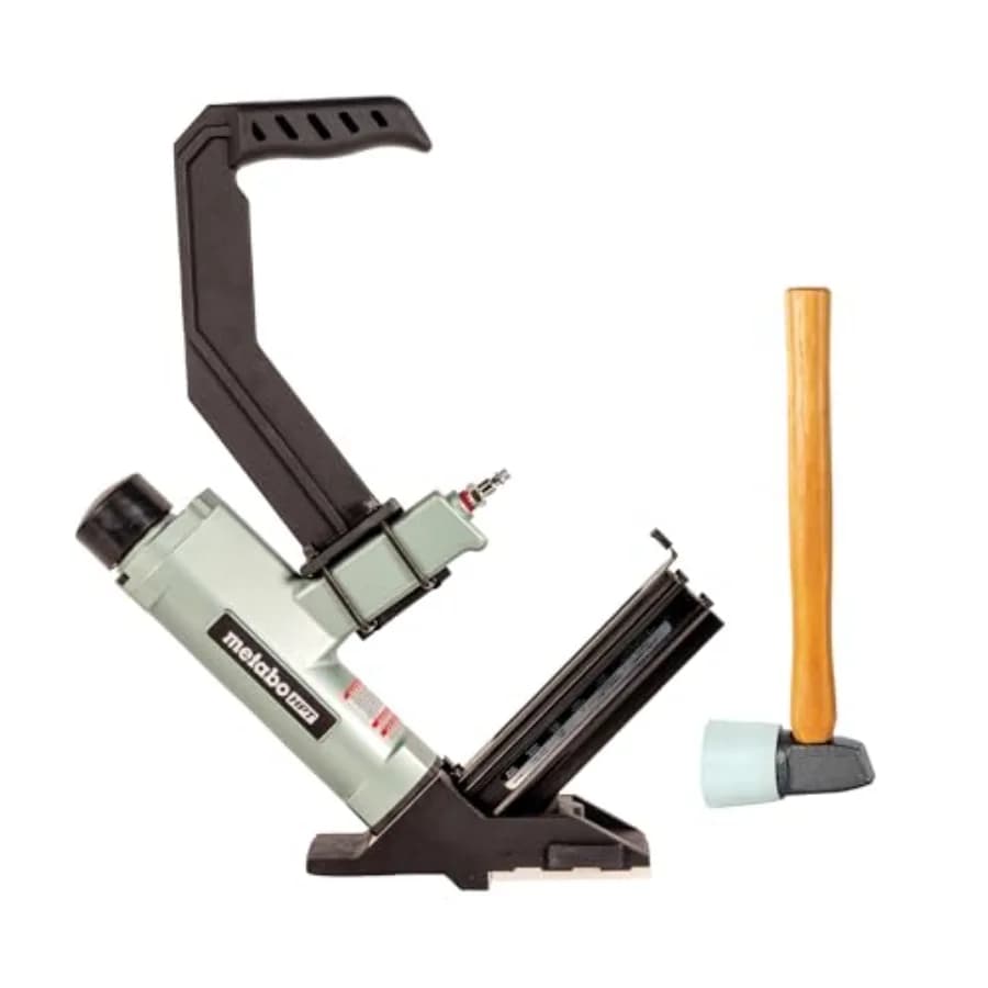 Chiodatrice e Graffatrice 2-in-1 per Pavimenti, Compatibile con Chiodi a L da 16 Gauge e Graffette da 15,5 Gauge con Corona da 1/2 Pollice