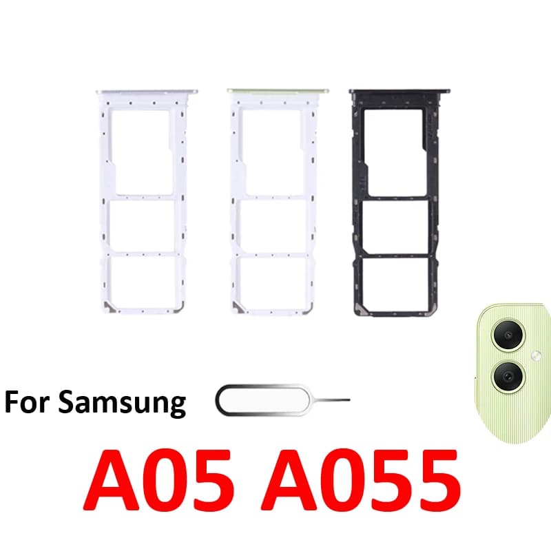 For Samsung Galaxy A05 A055 A055F A055M Phone New SIM Card Tray Micro SD Chip Card Slot Drawer Holder Pocket Parts Black Silver