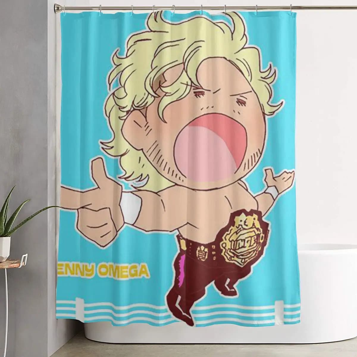 Kenny Omega Kenny The Champ Tenda da doccia per bagno in poliestere impermeabile con ganci