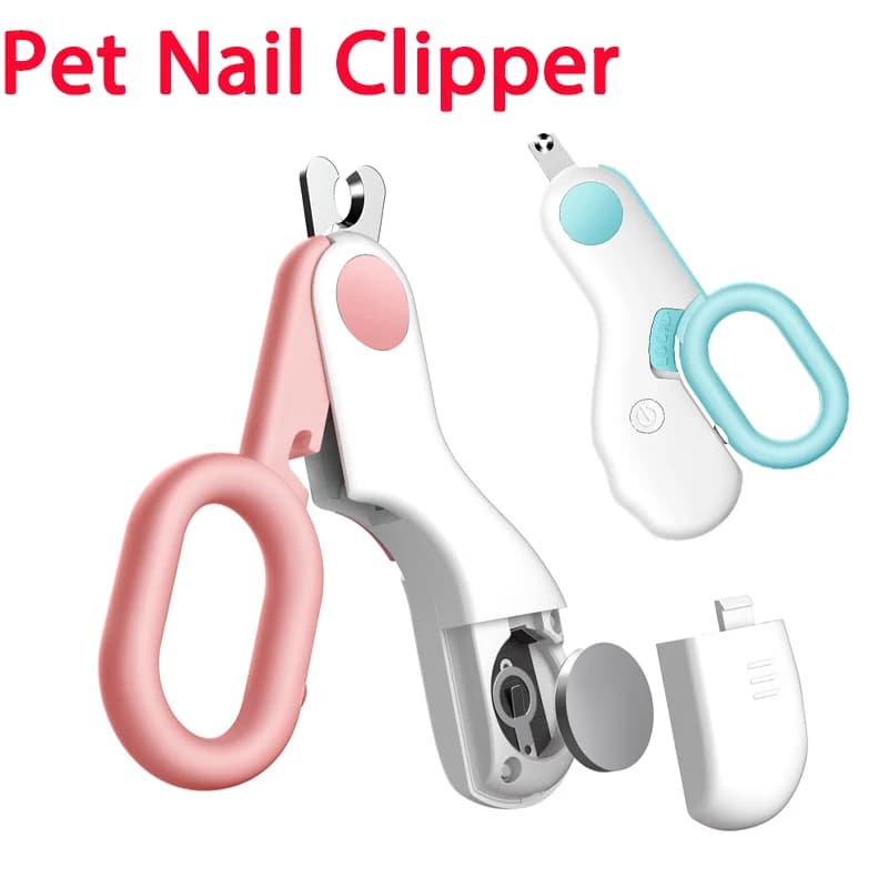 Tagliaunghie Professionale per Animali Domestici con Luce LED, Tronchesino per Unghie di Cani e Gatti con Blocco di Sicurezza, Kit di Toelettatura per Cuccioli e Gattini