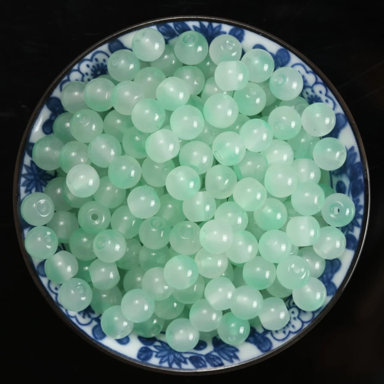 Perline di vetro a due colori da 8 mm, lisce e lucide, per ornamenti, orecchini, gioielli fatti a mano, forniture per la creazione di gioielli.