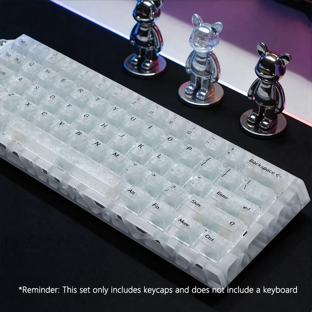 Carbon fiber textured keycaps Japanese Korean Russian layout 132keys Cherry Profile Transparent key caps for Mechanical Keyboard