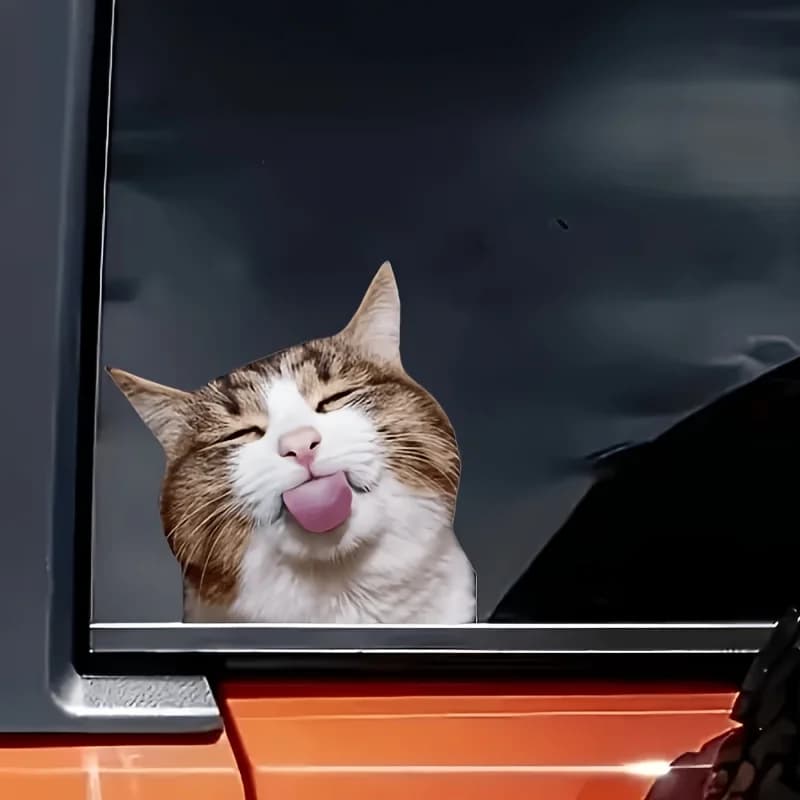 1pcs Cute Orange Cat Peeking Car Sticker Waterproof Vinyl Decal on Bumper Rear Window Laptop Self-adhesive Decals Stickers
