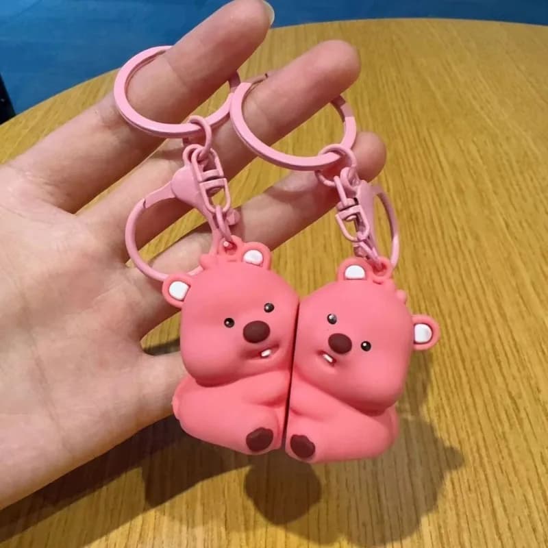 Nuovo portachiavi magnetico con personaggio dei cartoni animati Loopy, grazioso modello di bambola, ciondolo creativo kawaii, accessorio per zaino studentesco, giocattolo regalo