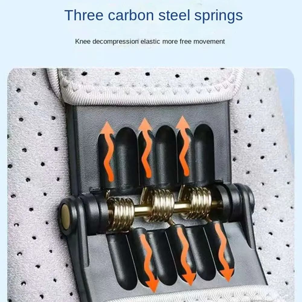 Supporto per Ginocchio con Stabilizzatore, Traspirante, Regolabile, con Cinghia e Molla, Fascia Compressiva per Ginocchio, per Sport