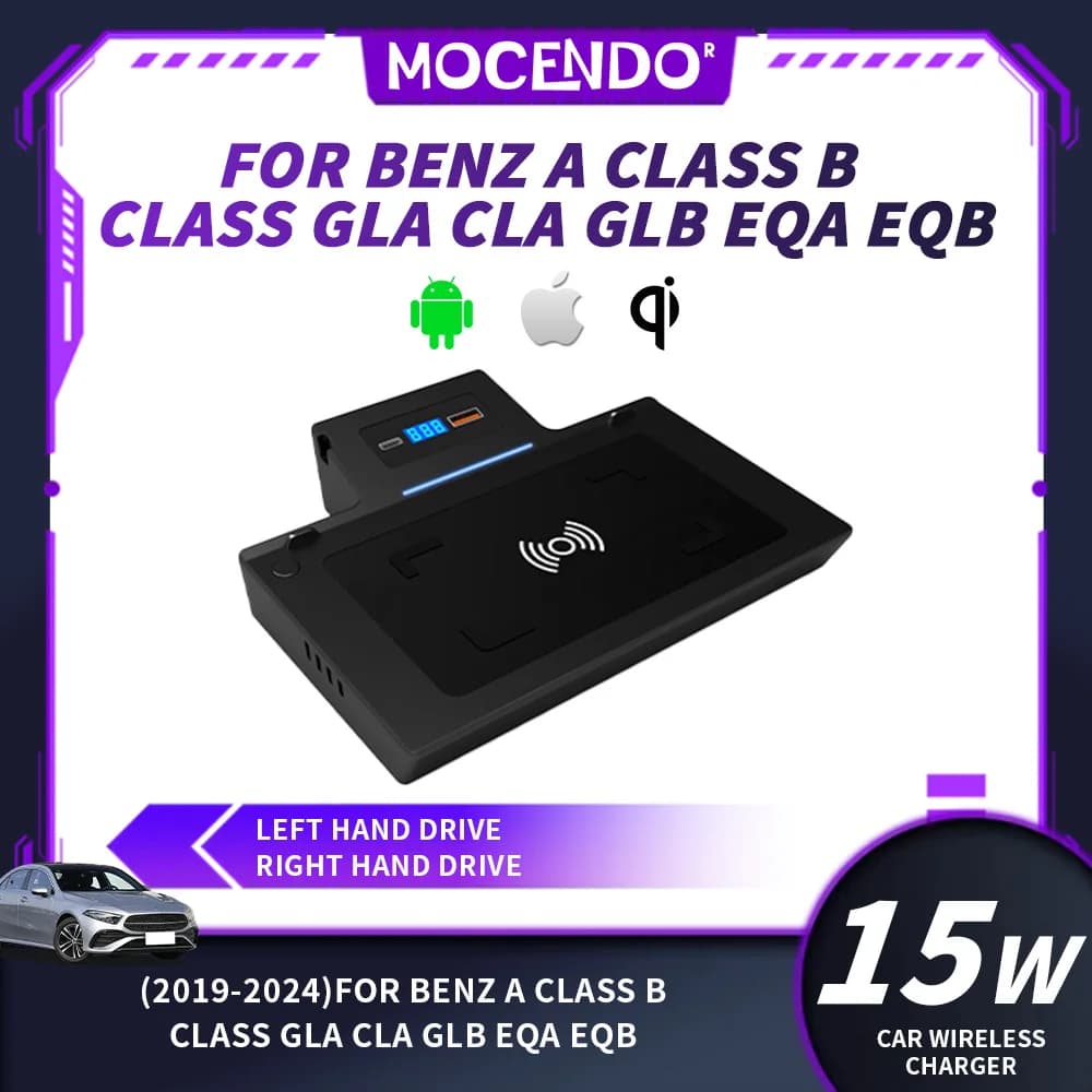 Wireless Car Charger Mercedes Benz A/GLB 2019-2024 CLA/GLA 2020-2024 - Auto Accessories