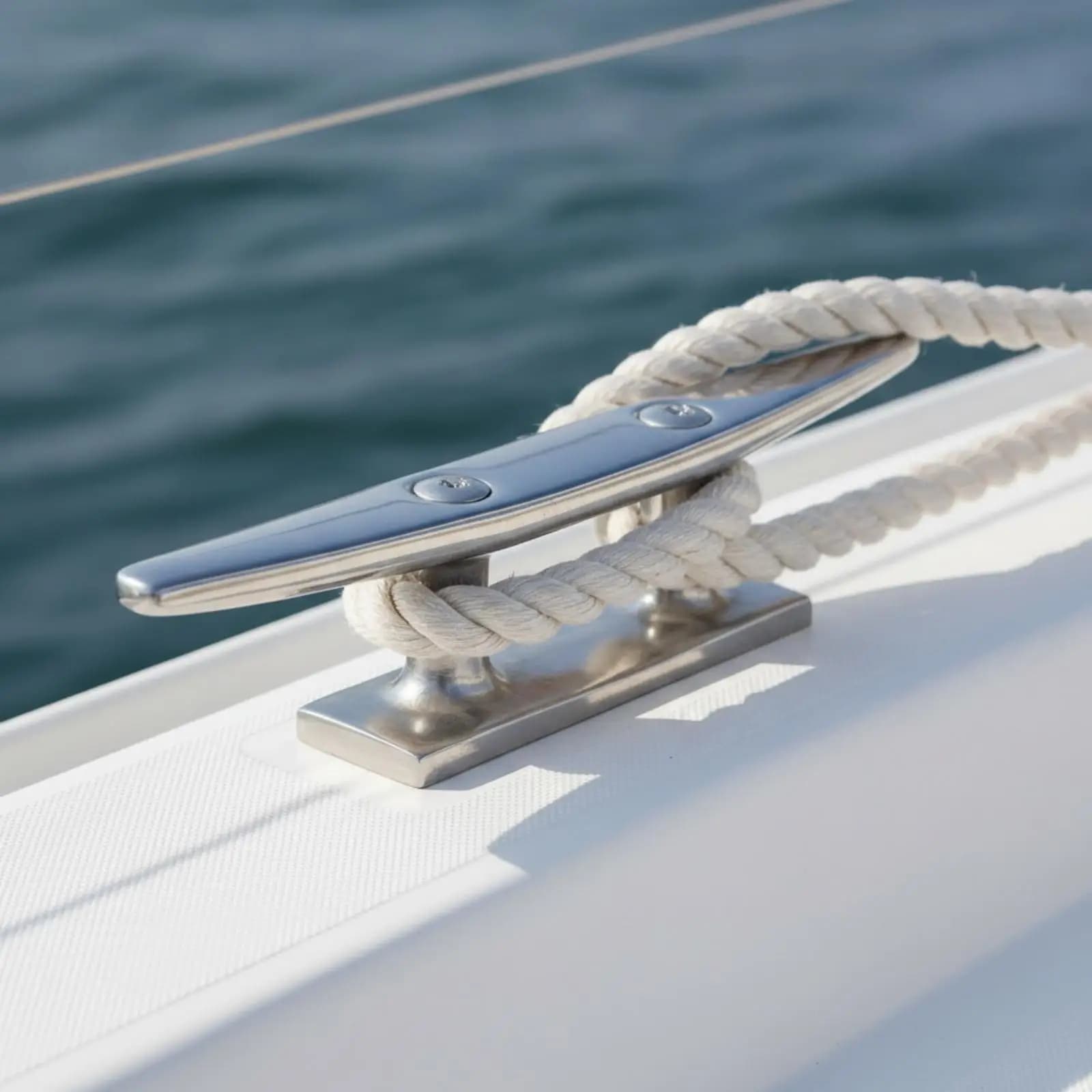 Modern 316 Stainless Steel Rope Cleat Marine Hardware Fitting for Boat Deck Dock Yacht Handrail Secure Mount