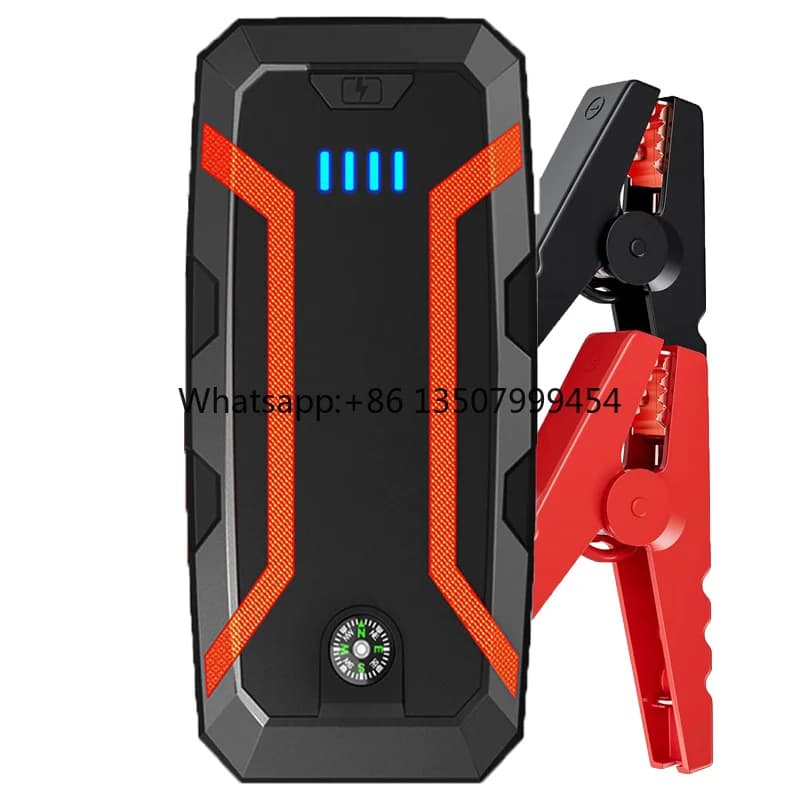 Avviatore d'emergenza per auto 1000A di picco 22200mWh 12V, batteria di avviamento al litio polimero, booster auto, caricabatterie rapido, cavi di avviamento intelligenti