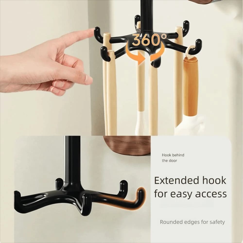 Ventosa 360 ° Gancio Girevole Stile Nordico a 6 Artigli, Porta Posate Rimovibile Multiuso, Organizzatore Appendibile per Posate