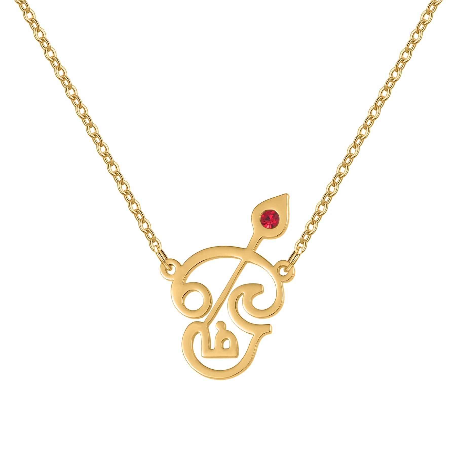 India Tamil Om Simbolo Ciondolo Collana in acciaio inossidabile Birthstone Om Shiva Simbolo Yoga Gioielli vintage Regalo di festa per le donne