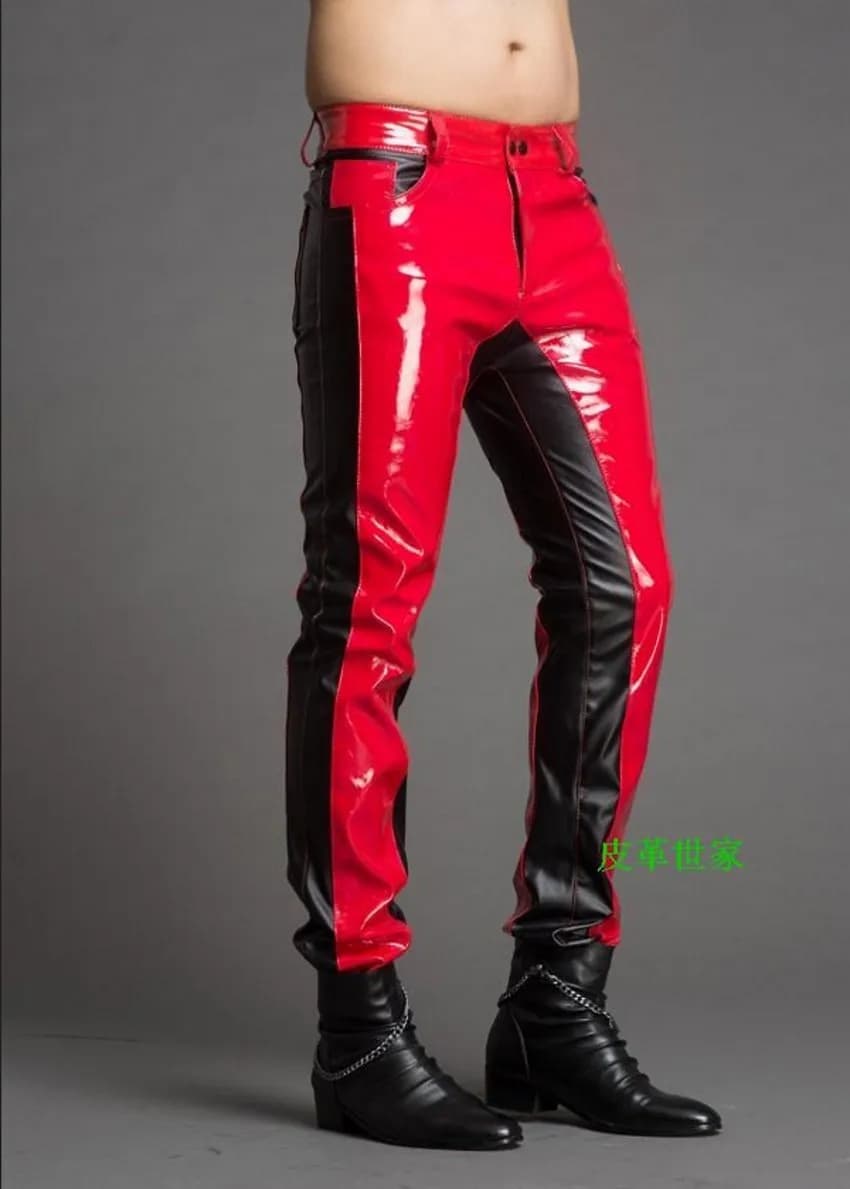 Pantaloni in pelle con cuciture moda uomo nuove invernali con cerniera Jeans maschili taglie forti 2025 Pantaloni da moto sportivi da uomo slim 29-39