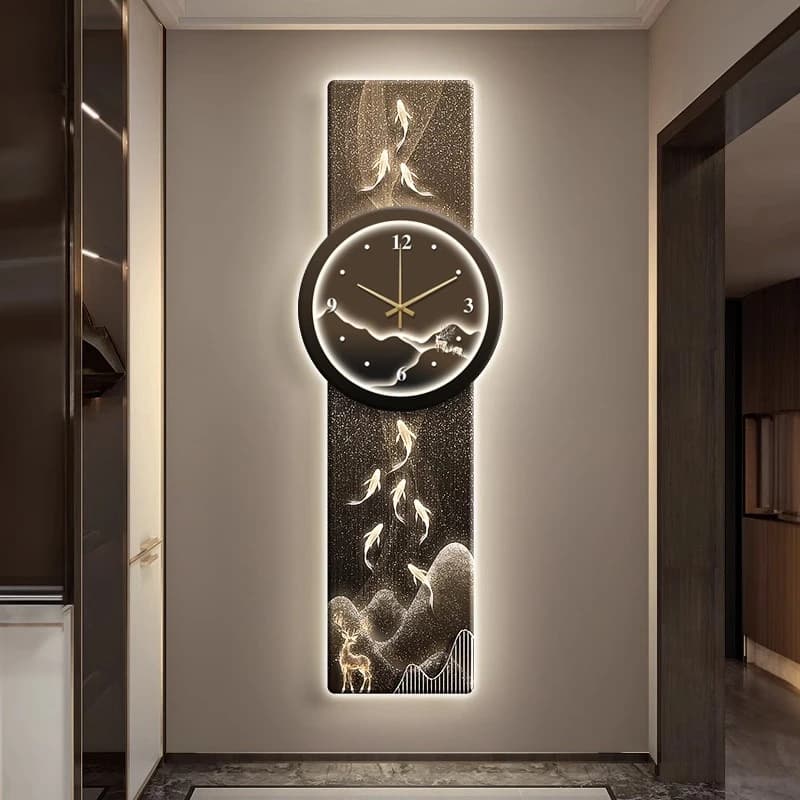Luxury Electronic Wall Clock, Giant Grid Watch for Background TV, LED Living Watch, Home Decorations