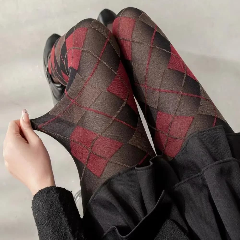 Nuovo Retro Plaid Calzamaglia Collant JK Stile Giapponese Lingerie Coscia Alta Calze Sexy Morbido Collant Legging Donne