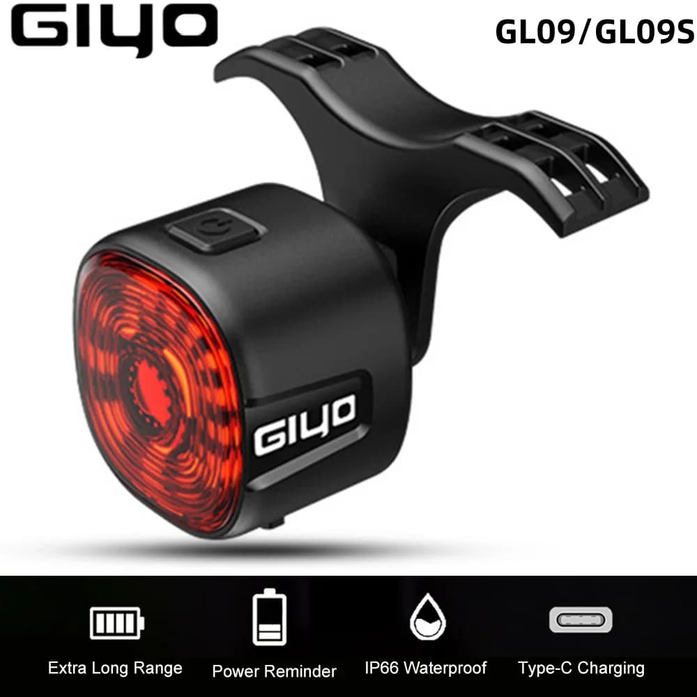 GIYO Scooter Taillights Smart/Normal Light MTB Road Scooter Ip66 Waterproof Night Safety Tail Lights Lamp Riding Accessories