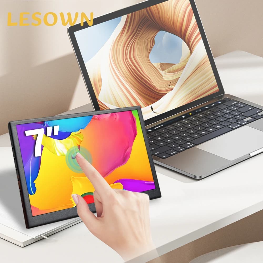 LESOWN Raspberry Pi 7 10.1 inch 1024x600 IPS LCD Touchscreen Small monitor Driverless configuration for Android TV Box