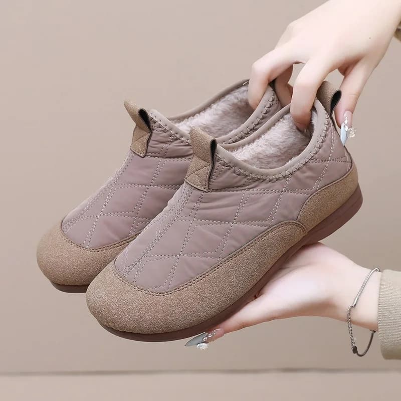 Scarpe invernali in cotone con suola morbida da donna calde antiscivolo Stivali casual in cotone pigro con fondo piatto Leggero e confortevole Zapatos Mujer