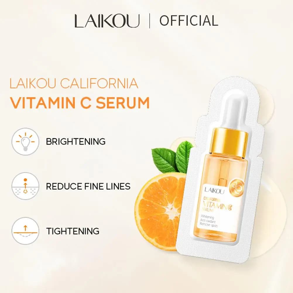 1-50 bustine di siero alla vitamina C, essenza idratante per il viso, liquido multiuso portatile per la cura della pelle illuminante 1,5 ml