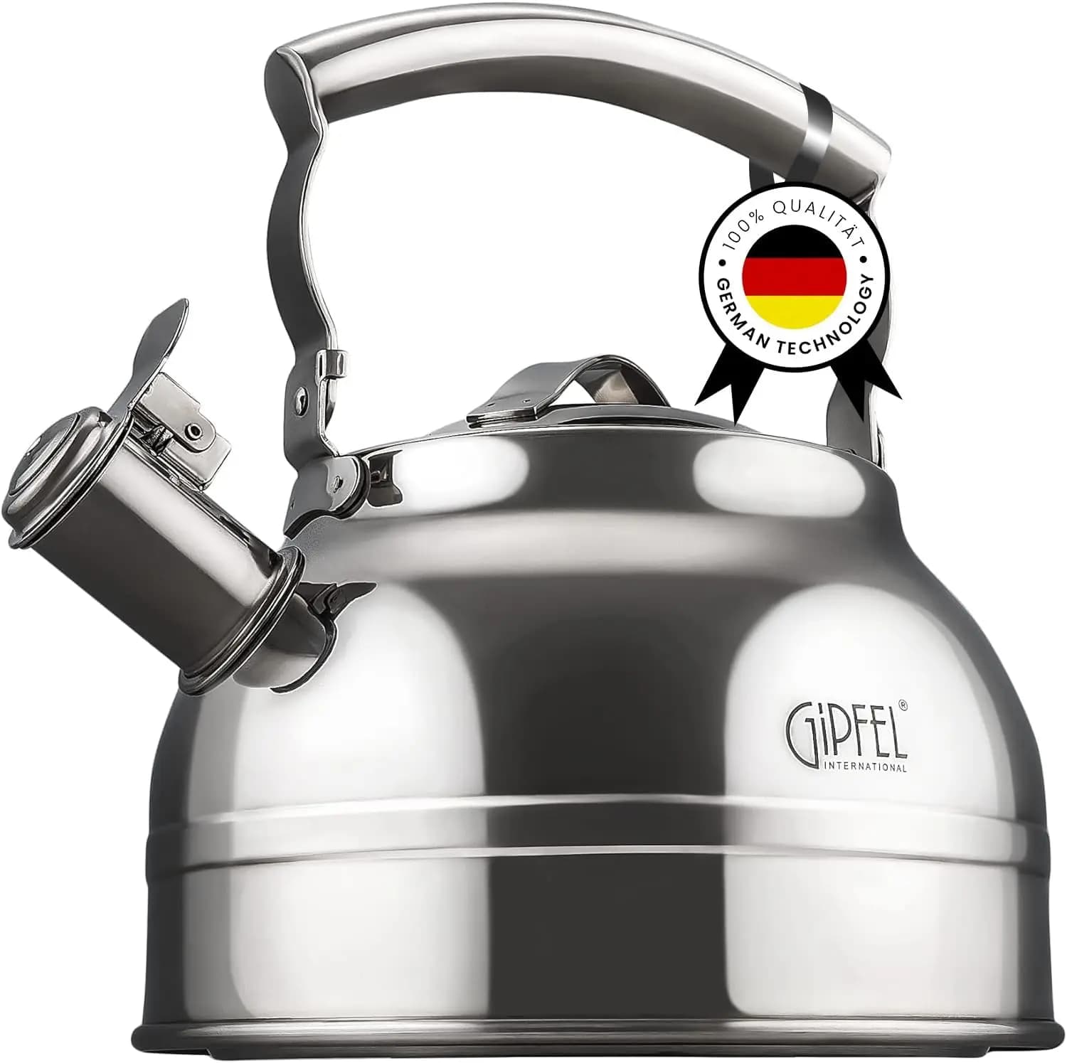 Whistling Tea Kettle 2.3 Quart Stovetop Stainless Steel Teapot for Gas Induction Electric