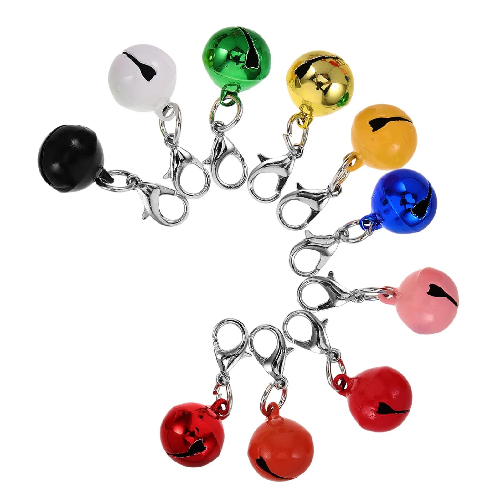 10 campanelli colorati per collari di cani e gatti, leggeri con moschettoni resistenti, accessori per collari di cani e gatti