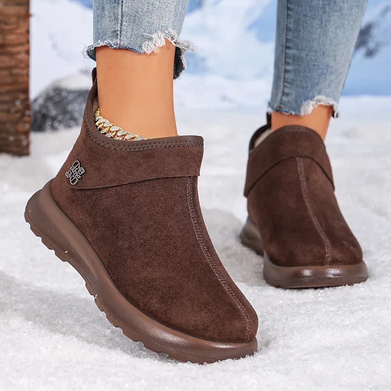 Popular winter snow boots lined with fleece 2025 hot sale for women, cotton boots with thick multicolored non-slip soles, warm short boots and comfortable
