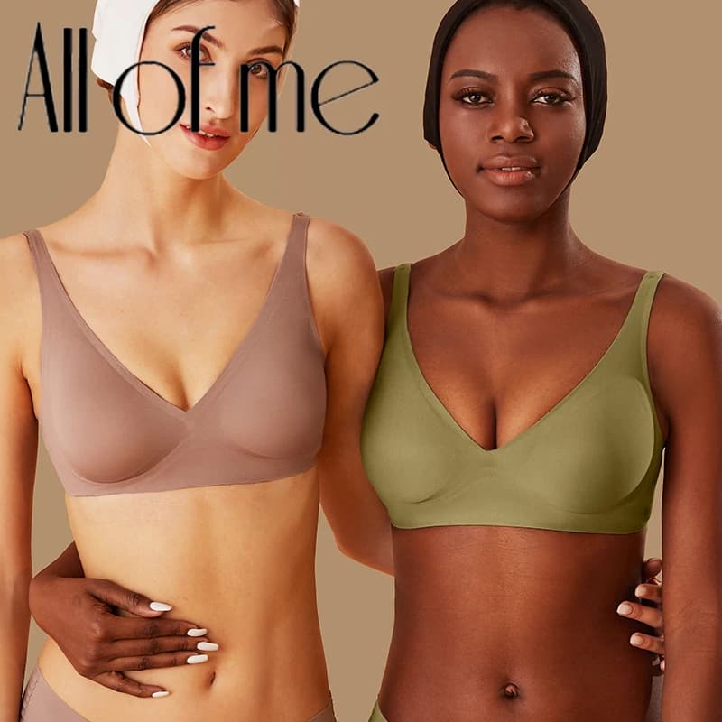 Reggiseno in lattice senza cuciture da donna, sexy, senza ferretto, morbido, intimo femminile, lingerie, bralette taglie forti S-XL