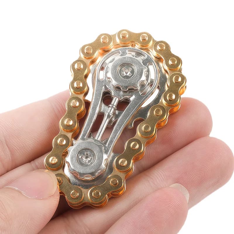 Fidget Spinner Meccanico a Catena Antistress in Metallo, Giocattolo EDC per Bambini e Adulti
