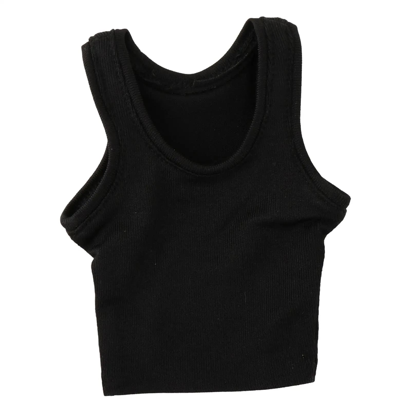 Maglietta da uomo in scala 1/6, gilet senza maniche per action figure maschili da 12 pollici, nera