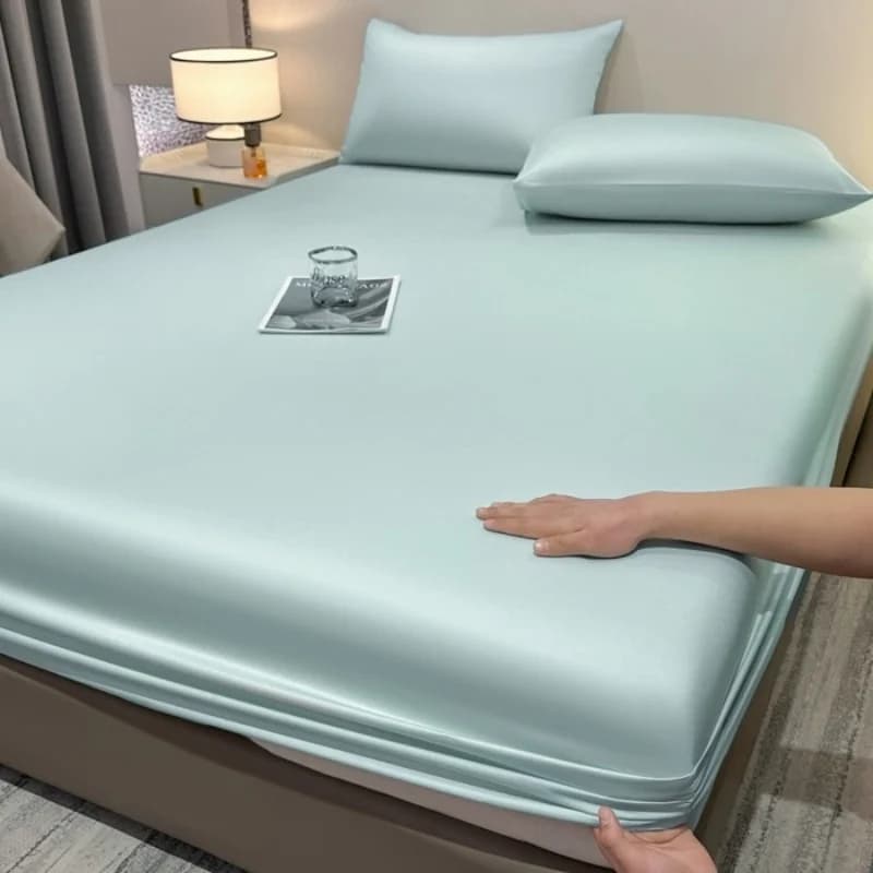 Lyocell Blu-Verde 2026 Fiber Bed Sheet, Summer Refreshing Sheet for Chi Soffre il Caldo, Bed linen for Home 183*203cm*1pz