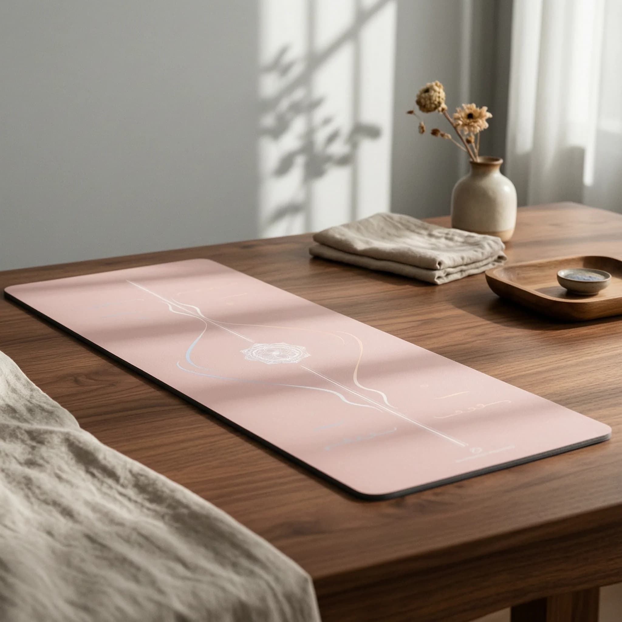 Yoga Practice Mat Non-Slip Yoga Practice Mat with Rubber Base Sweat-Absorbing Stable for Yogis, Home Gym