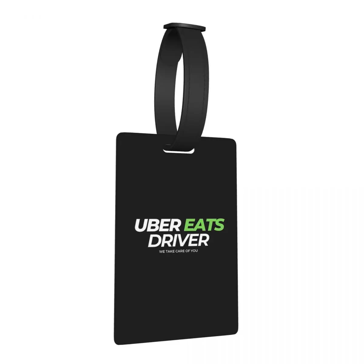 Etichetta per Bagagli con Logo Uber Eats, per Conducenti di Servizi di Consegna Cibo, Targhetta per Valigie e Bagagli da Viaggio, Porta Etichetta con Spazio per Nome, Indirizzo e ID