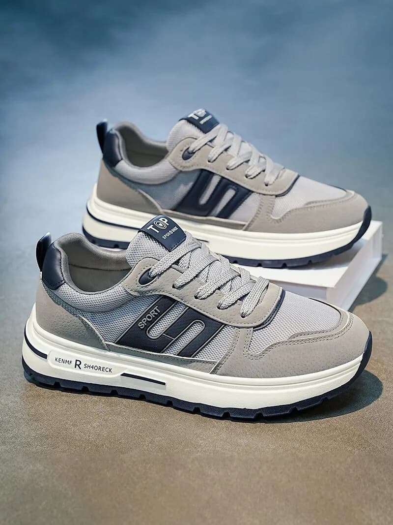 Anti-Slip Wear-Resistant Men's Hiking Sports Running Casual Shoes Increase Height Soft Bottom Old Dad Shoes Spring Autumn