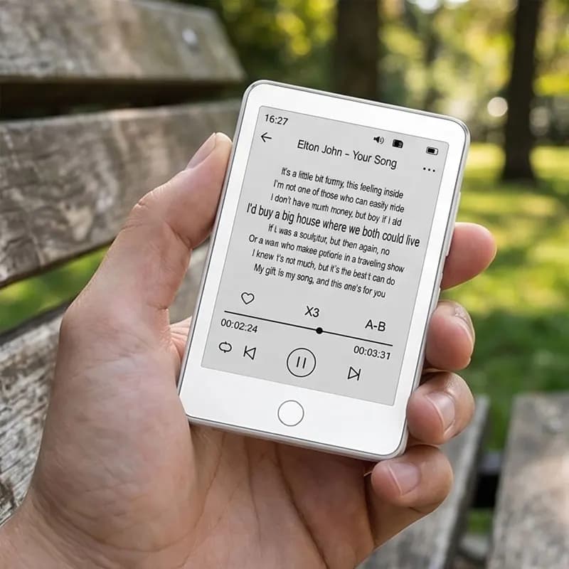 Lettore MP3 con schermo E-ink da 2,7''-3,5'' da 64 GB, lettore di e-book mini con musica lossless, Bluetooth, senza luce blu, delicato per gli occhi, per studenti